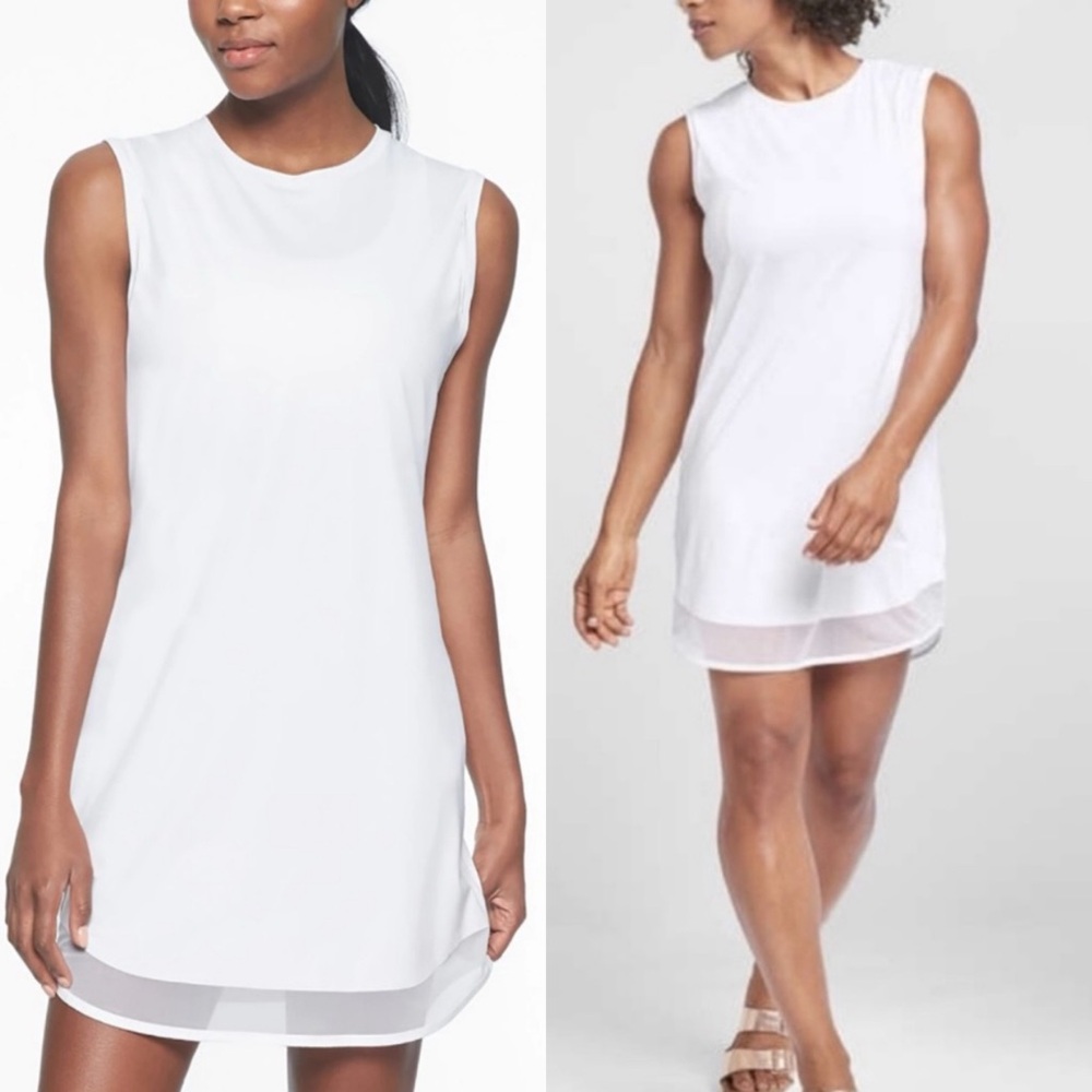 Athleta Womens Athletic Dress XL White Sunlover UPF Lightweight Tennis Prep